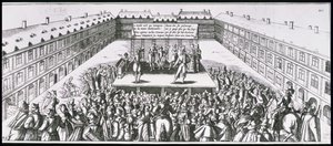 ステージでタバリンとして知られるアントワーヌフィラード（1584-1633）による野外演劇 作： French School